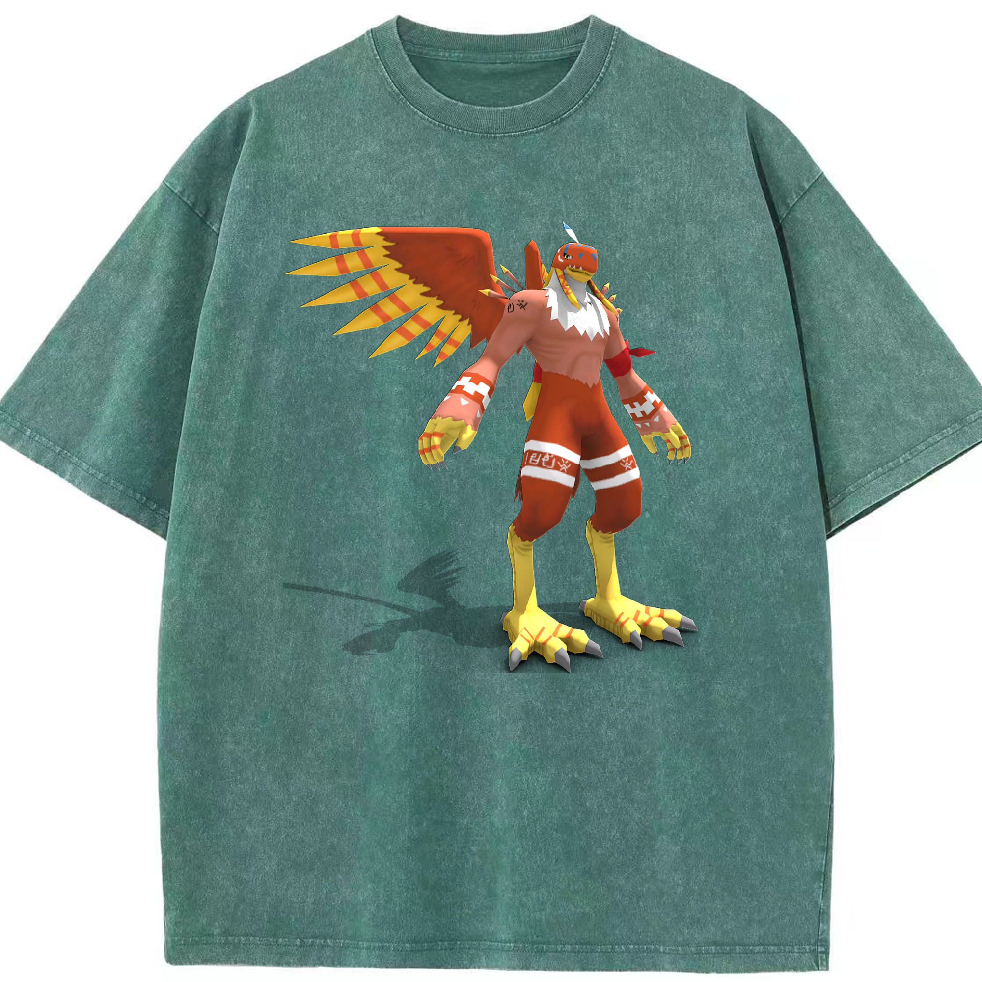 （画像用） Digimon デジタルモンスター/デジモン 綿100% ヴィンテージ風 半袖Tシャツ（フロントプリント）